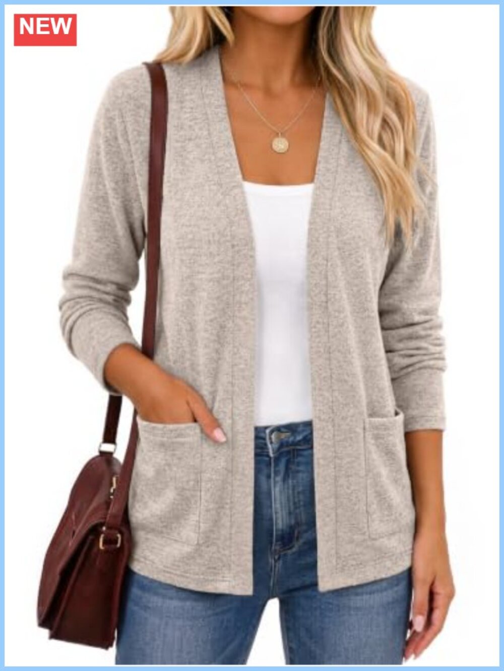 LILLUSORY Lightweight Long Cardigan Open Front Sweater with Pockets